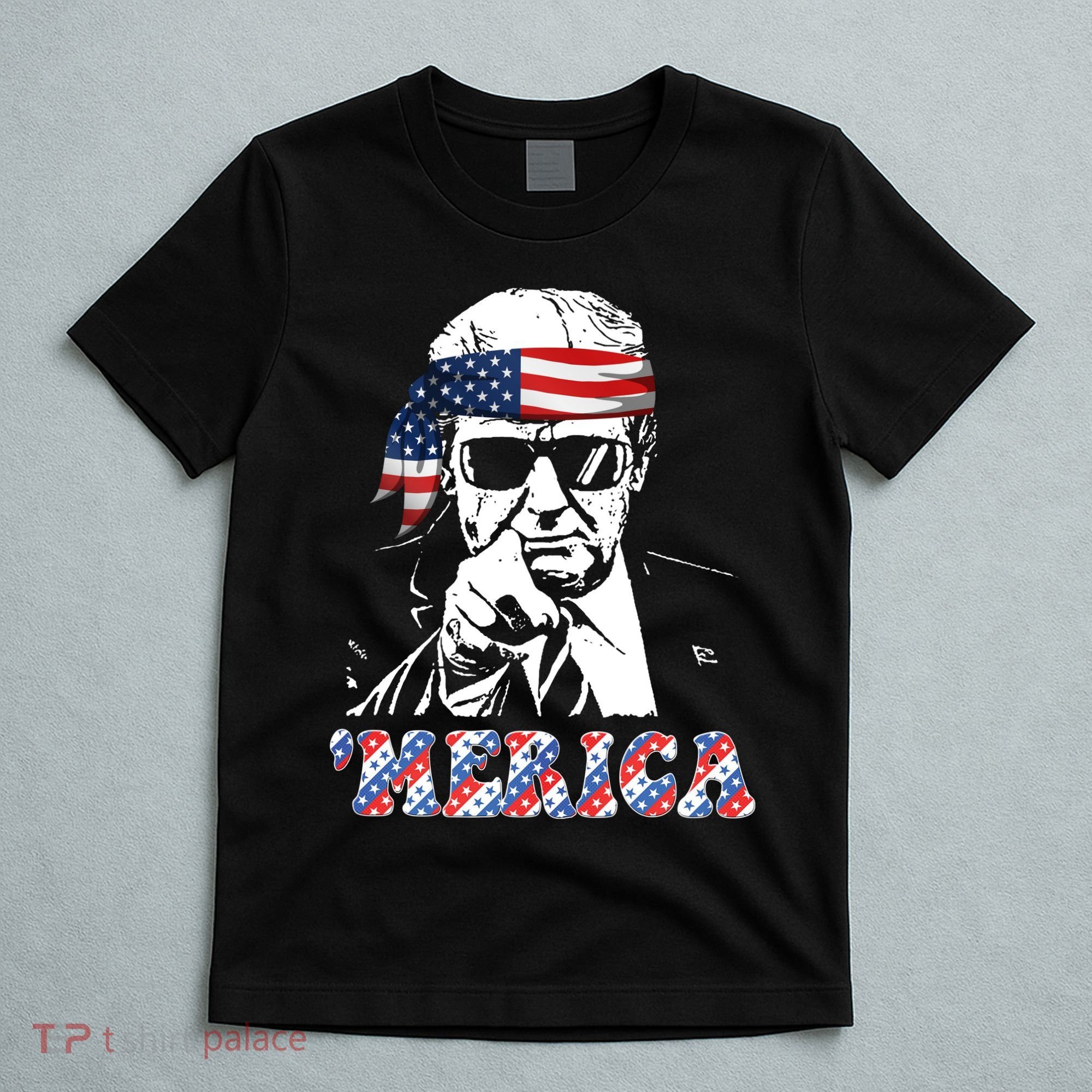 Merica Trump 4th Of July American Flag Festive T-Shirt