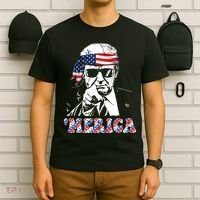 Merica Trump 4th Of July American Flag Festive T-Shirt thumb 6