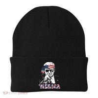 Merica Trump 4th Of July American Flag Festive Beanie thumb 0