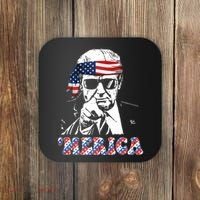 Merica Trump 4th Of July American Flag Festive Coaster thumb 0