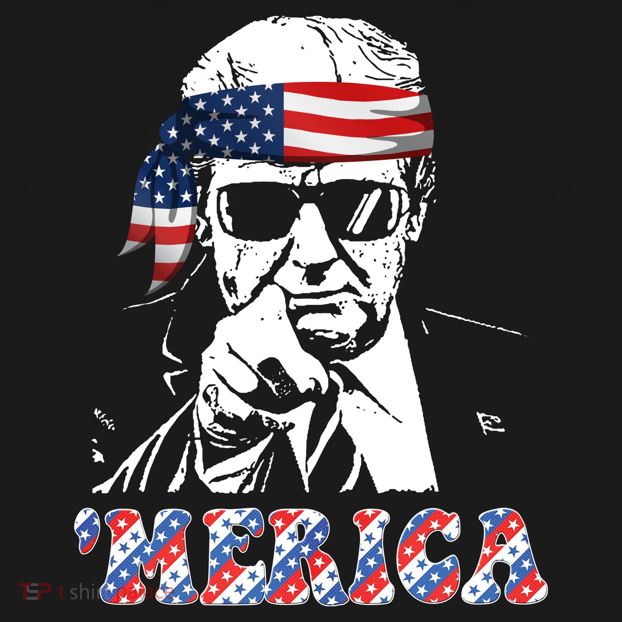 Merica Trump 4th Of July American Flag Festive Women's Tank Top
