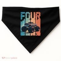 Monster Truck 4th Birthday USA-Made Doggie Bandana thumb 0