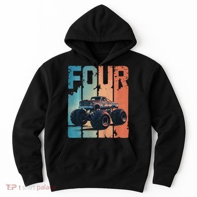 Monster Truck 4th Birthday Hoodie