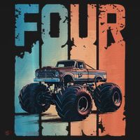 Monster Truck 4th Birthday Sweatshirt thumb 3