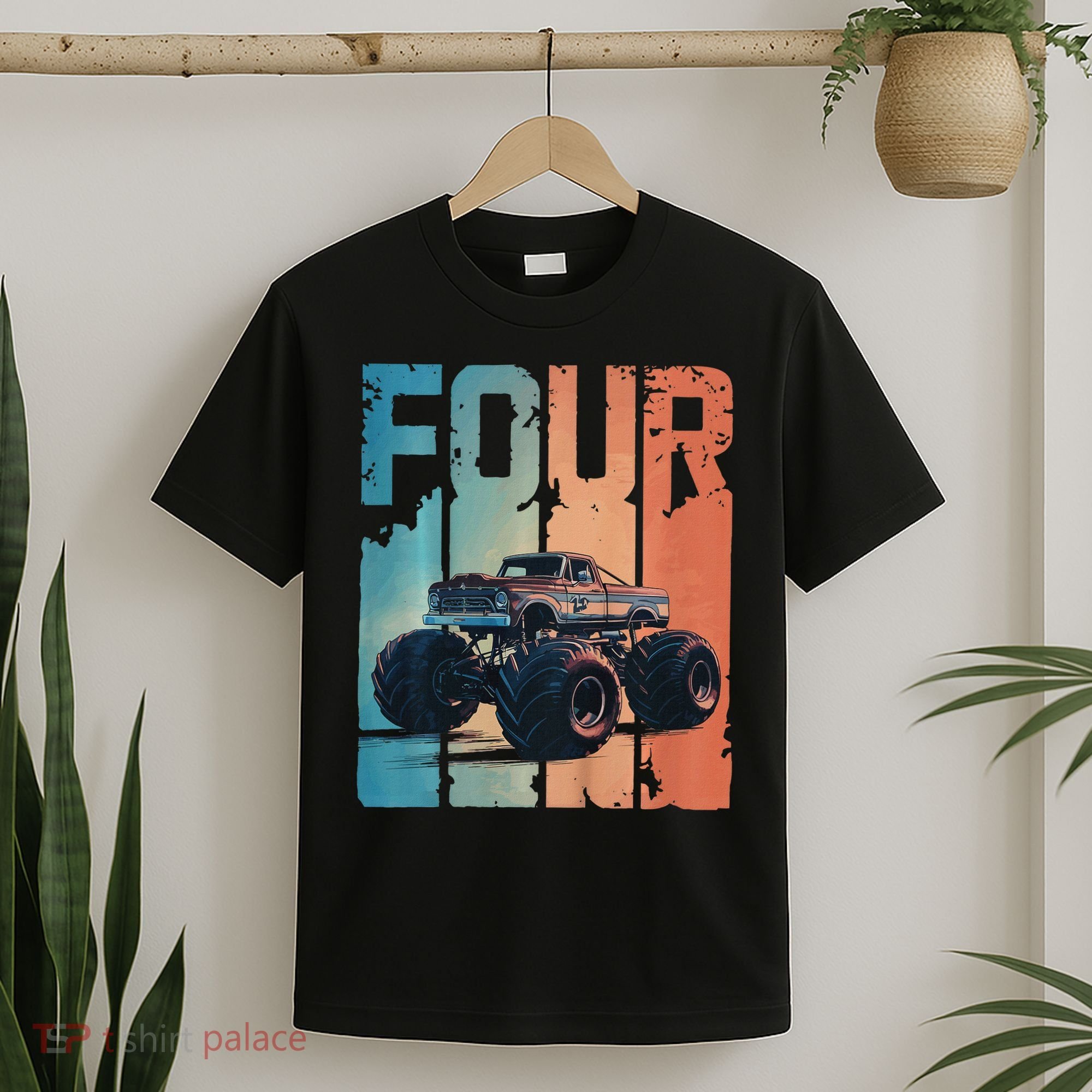 Monster Truck 4th Birthday T-Shirt