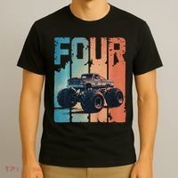 Monster Truck 4th Birthday T-Shirt thumb 3