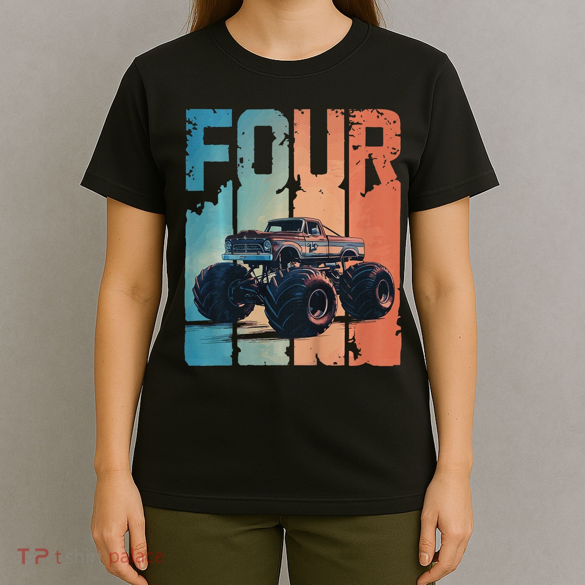 Monster Truck 4th Birthday T-Shirt