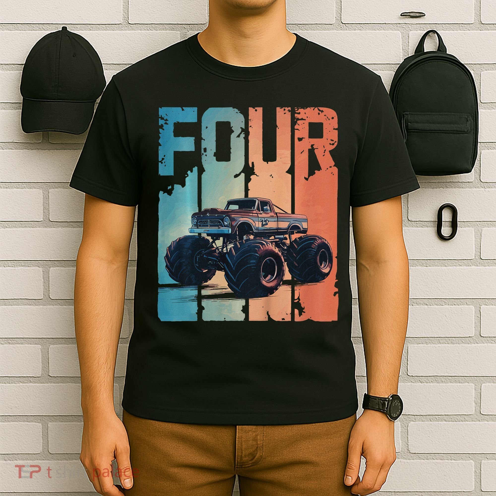 Monster Truck 4th Birthday T-Shirt