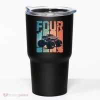 Monster Truck 4th Birthday Tumbler thumb 0