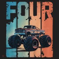 Monster Truck 4th Birthday Tumbler thumb 3