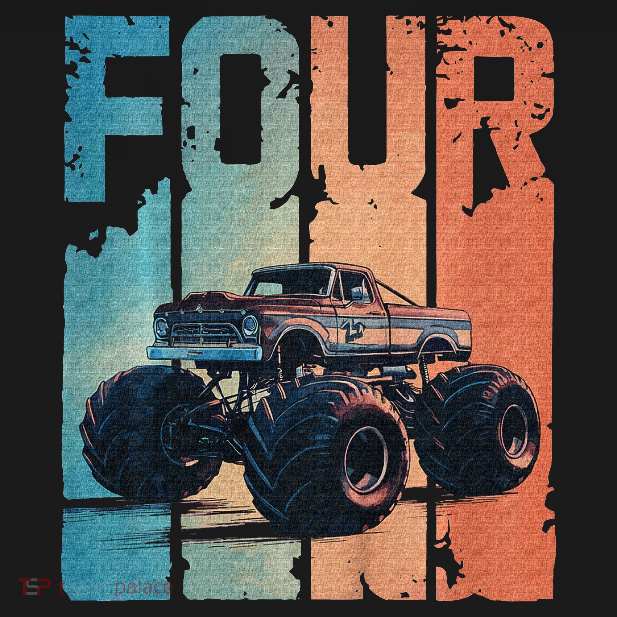 Monster Truck 4th Birthday Women's Tank Top