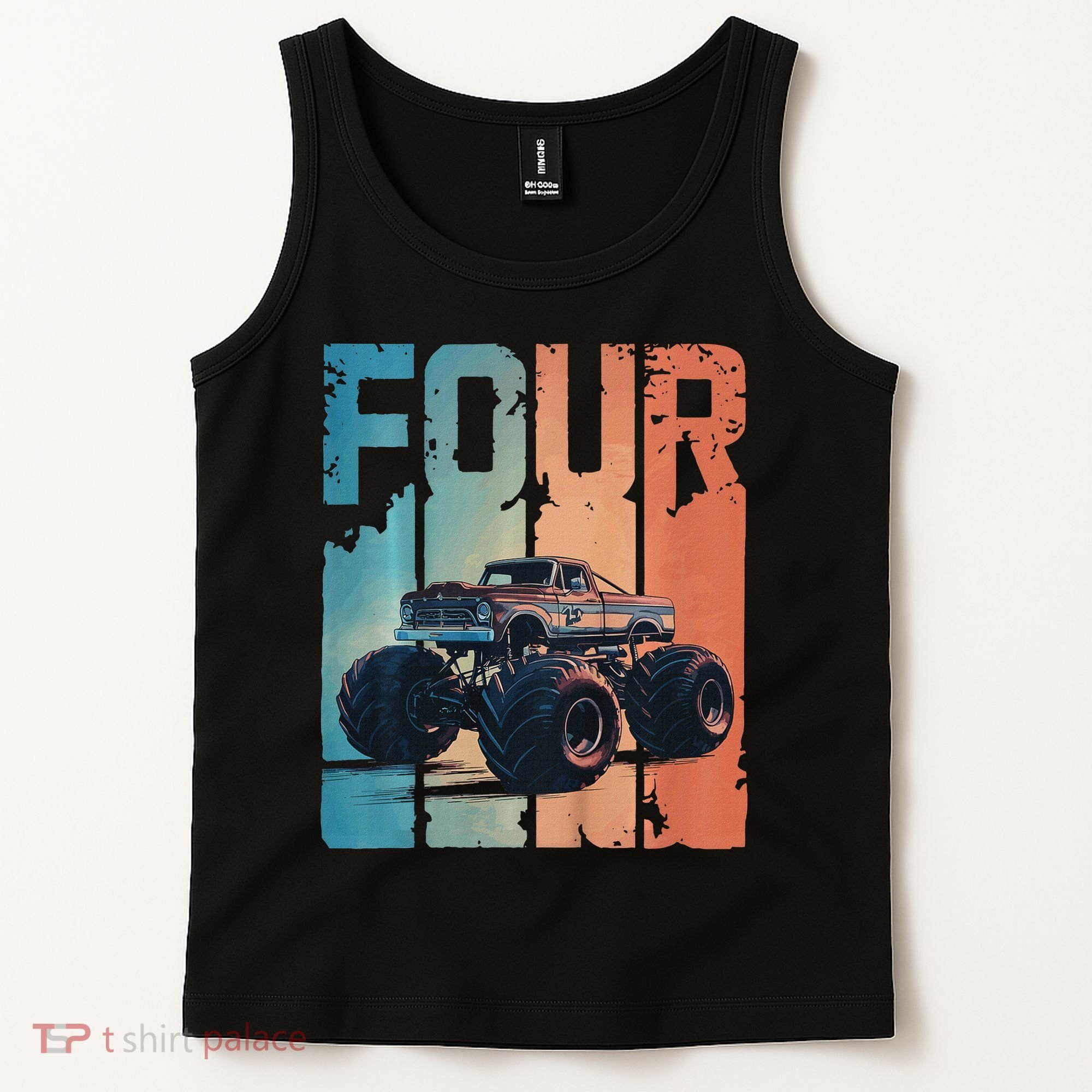 Monster Truck 4th Birthday Tank Top