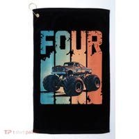 Monster Truck 4th Birthday Golf Towel thumb 0