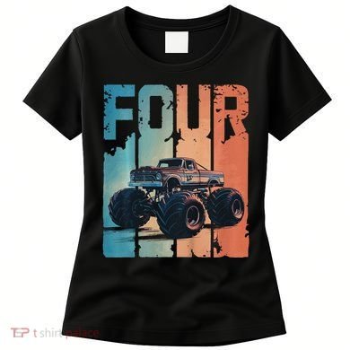 Monster Truck 4th Birthday Women's T-Shirt