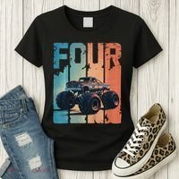 Monster Truck 4th Birthday Women's T-Shirt thumb 3