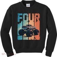 Monster Truck 4th Birthday Kids Sweatshirt thumb 0