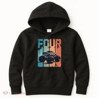 Monster Truck 4th Birthday Kids Hoodie thumb 0