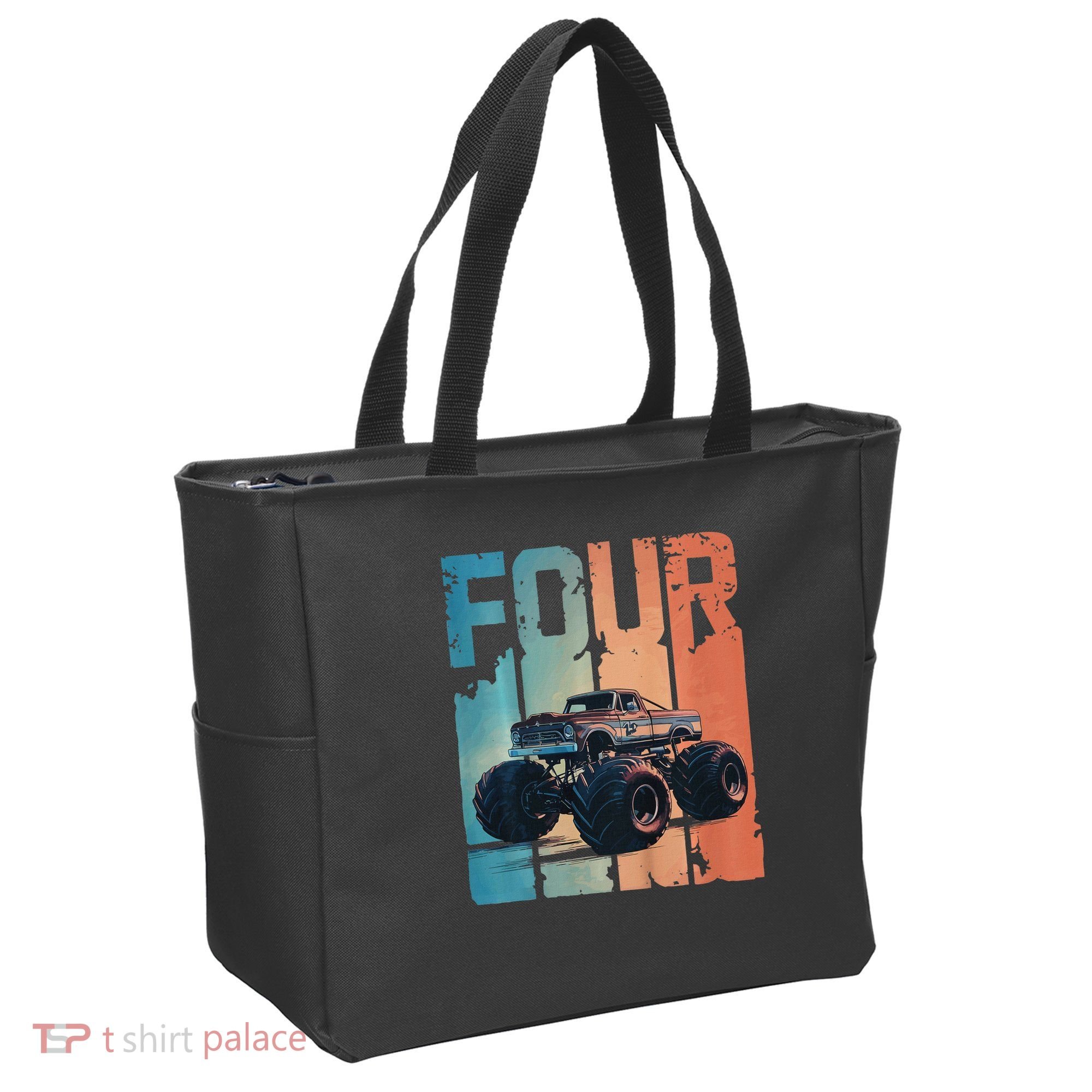 Monster Truck 4th Birthday Tote Bag