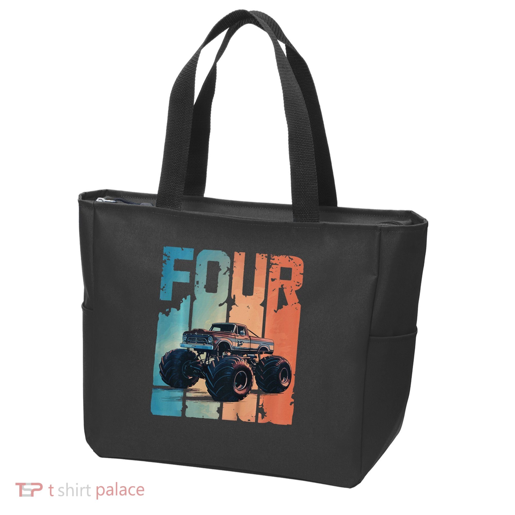 Monster Truck 4th Birthday Tote Bag