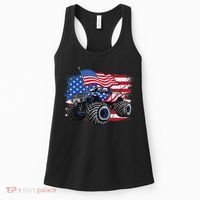 Monster Truck 4th Of July American Flag Usa Women's Tank Top thumb 0