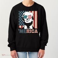 Merica Trump 4th Of July American Flag Republican Women's Sweatshirt thumb 0