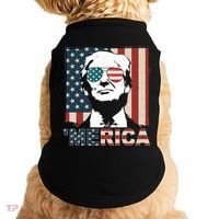 Merica Trump 4th Of July American Flag Republican Doggie Tank thumb 0
