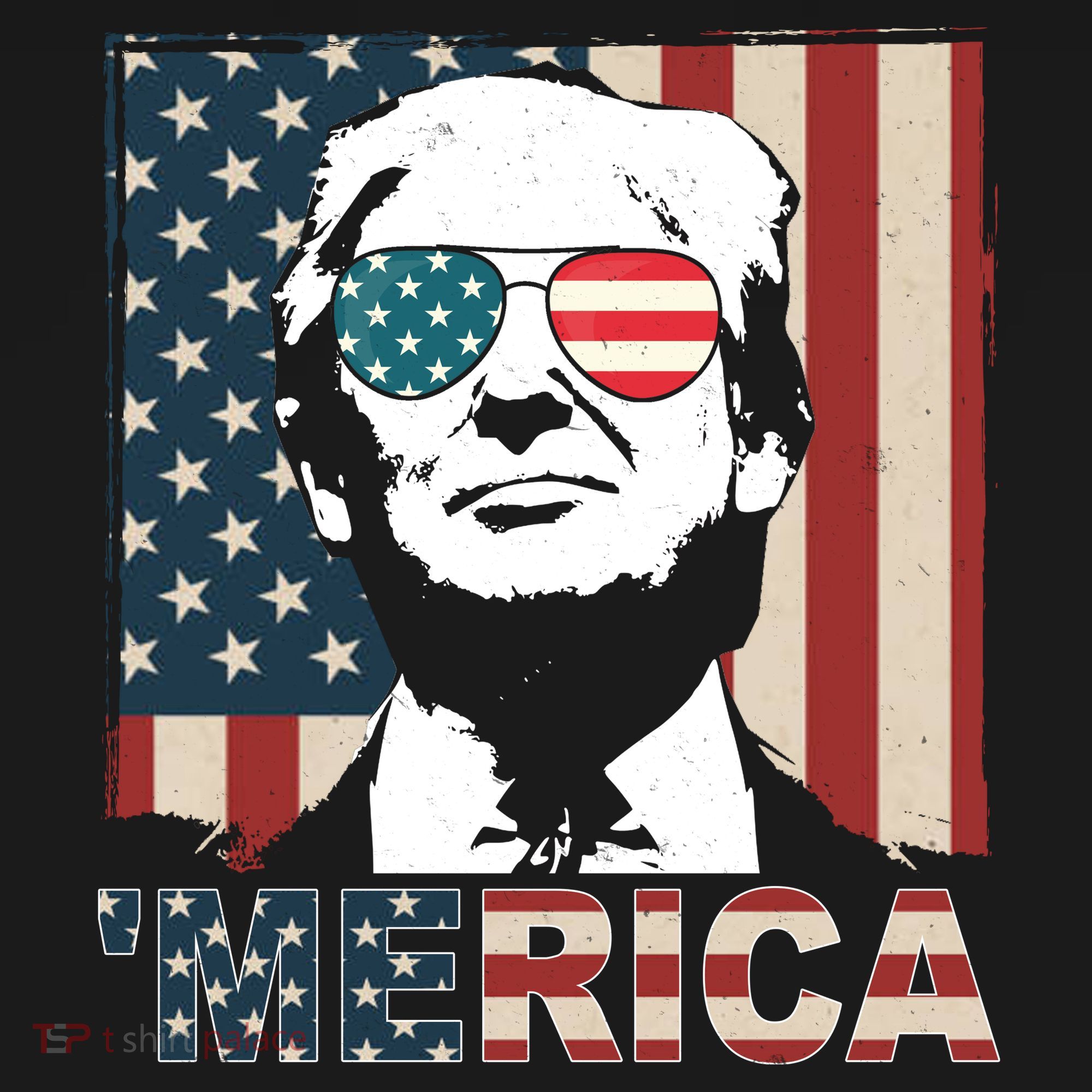 Merica Trump 4th Of July American Flag Republican Ornament
