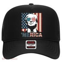 Merica Trump 4th Of July American Flag Republican Hat thumb 0