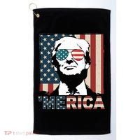 Merica Trump 4th Of July American Flag Republican Golf Towel thumb 0