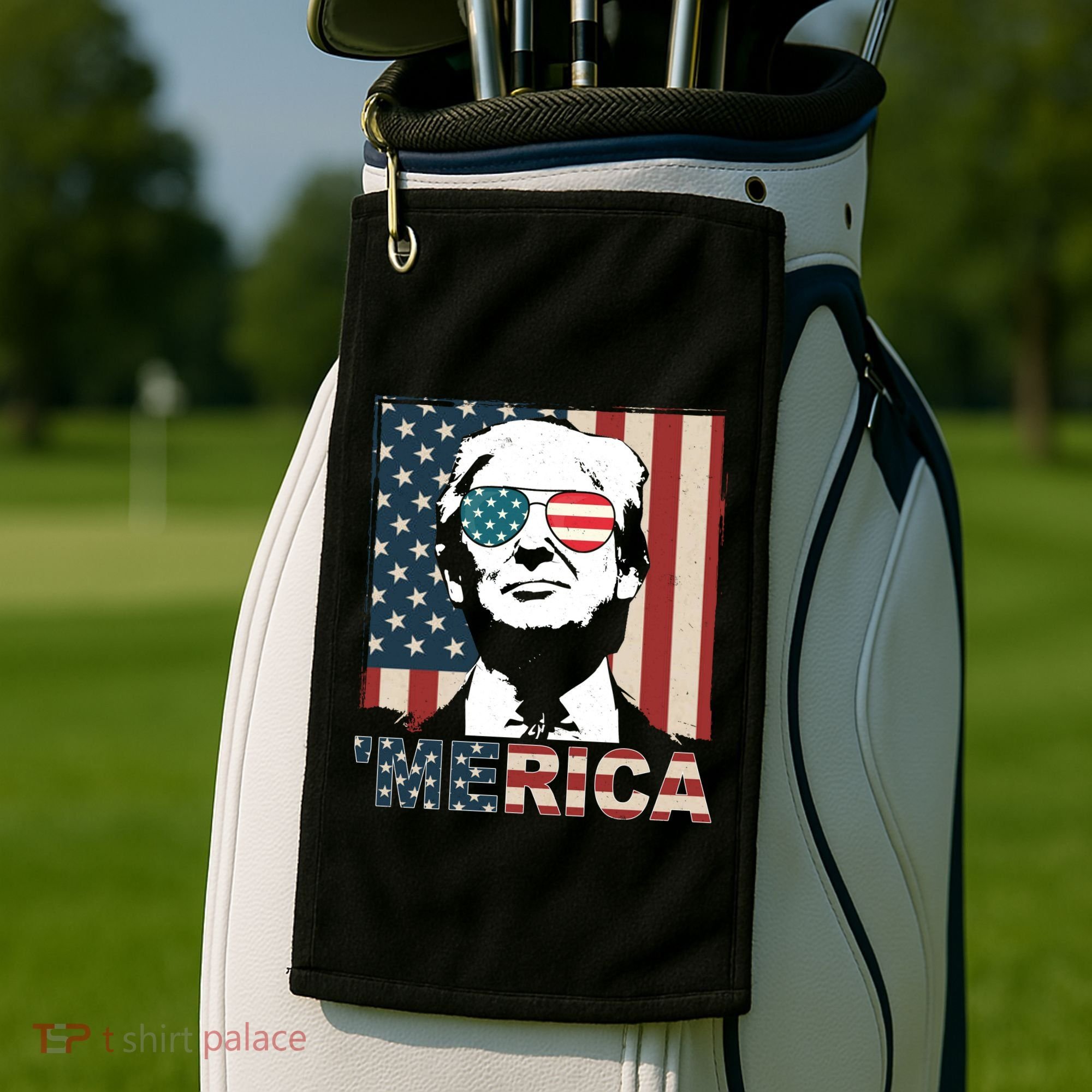 Merica Trump 4th Of July American Flag Republican Golf Towel