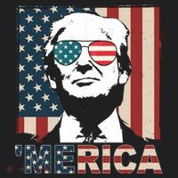 Merica Trump 4th Of July American Flag Republican Golf Towel thumb 3