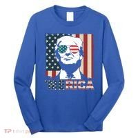 Merica Trump 4th Of July American Flag Republican Long Sleeve Shirt thumb 0