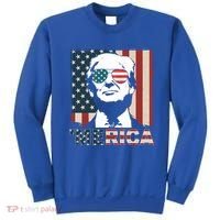 Merica Trump 4th Of July American Flag Republican Sweatshirt thumb 0