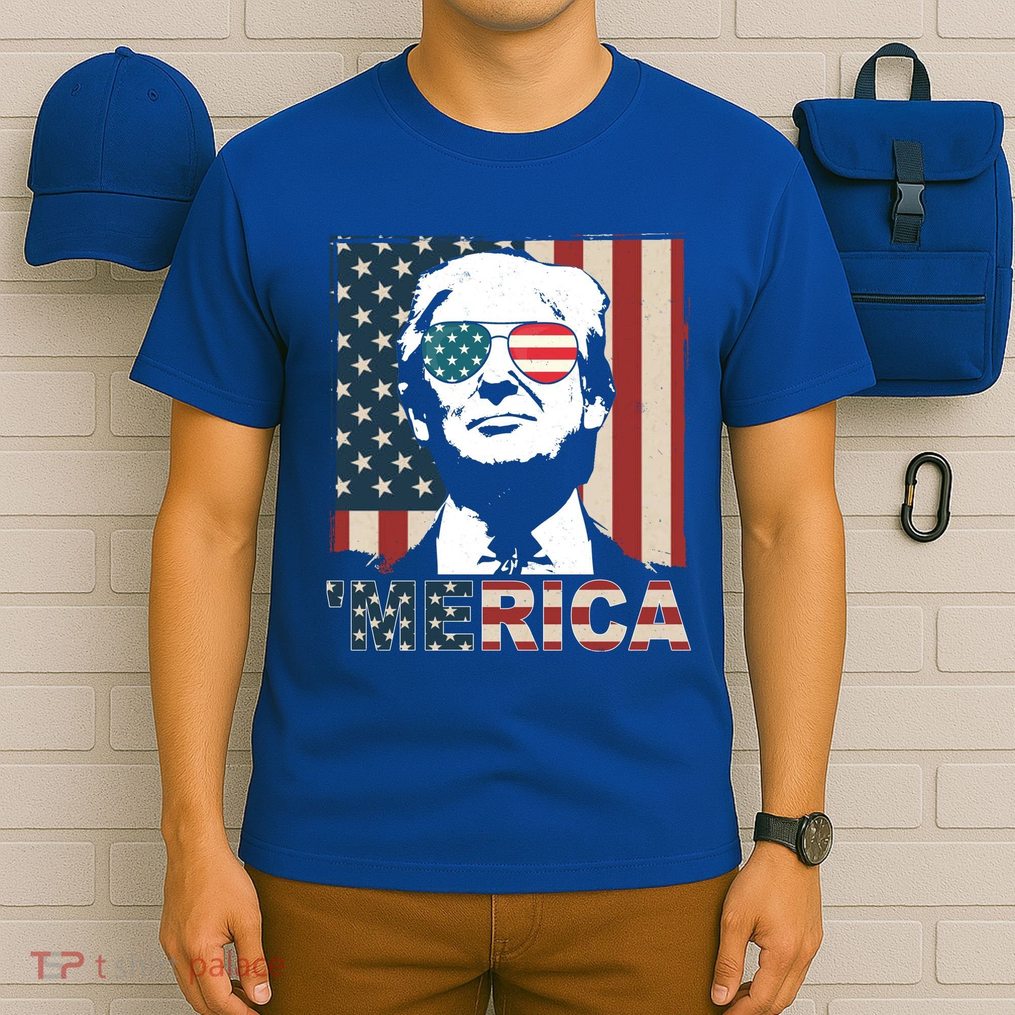 Merica Trump 4th Of July American Flag Republican T-Shirt
