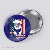 Merica Trump 4th Of July American Flag Republican Button thumb 0