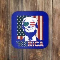 Merica Trump 4th Of July American Flag Republican Coaster thumb 0