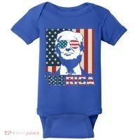Merica Trump 4th Of July American Flag Republican Baby Bodysuit thumb 0
