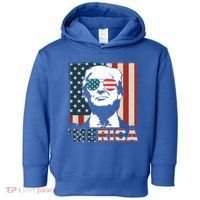 Merica Trump 4th Of July American Flag Republican Toddler Hoodie thumb 0