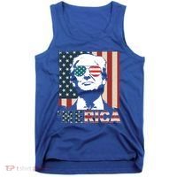 Merica Trump 4th Of July American Flag Republican Tank Top thumb 0