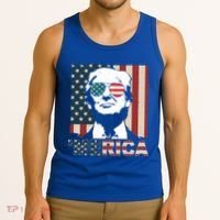 Merica Trump 4th Of July American Flag Republican Tank Top thumb 3