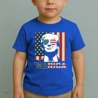 Merica Trump 4th Of July American Flag Republican Toddler T-Shirt thumb 2