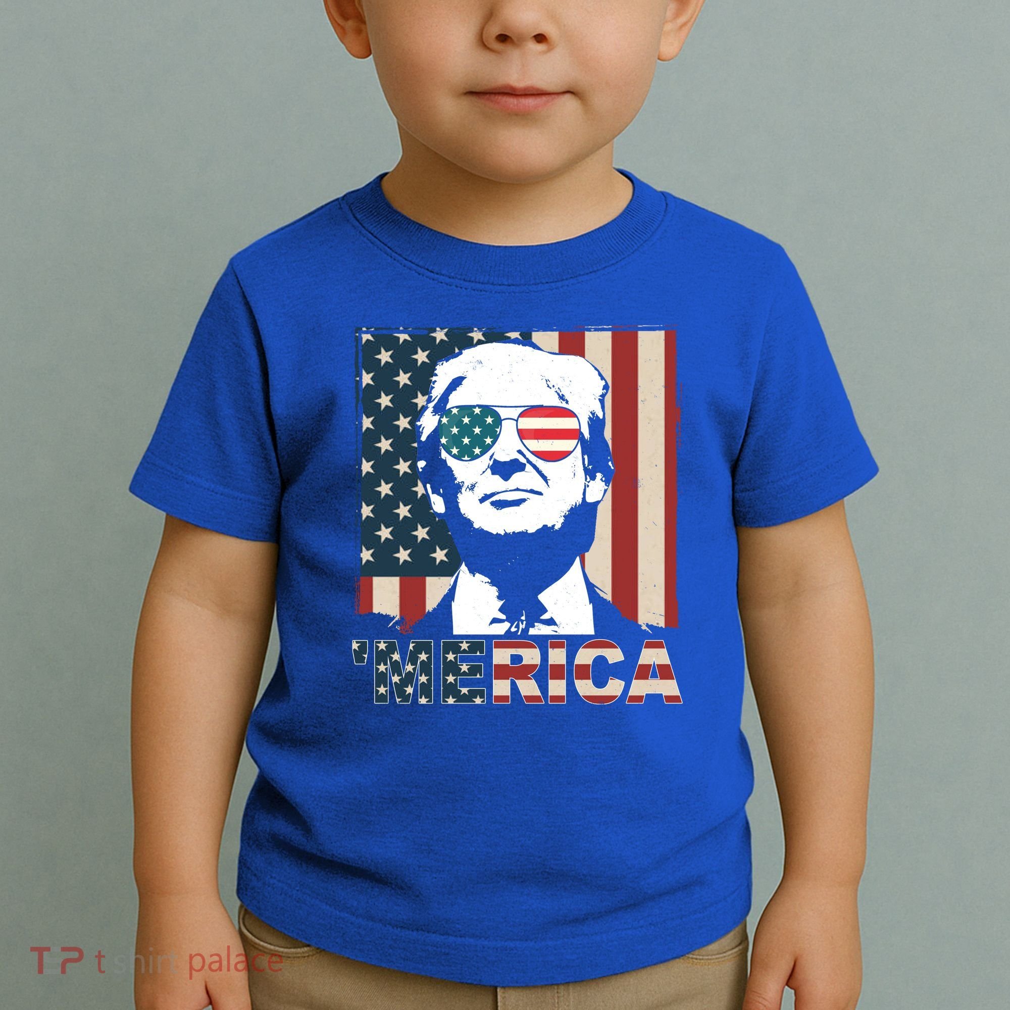 Merica Trump 4th Of July American Flag Republican Toddler T-Shirt