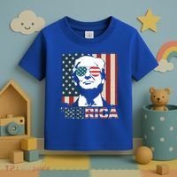Merica Trump 4th Of July American Flag Republican Toddler T-Shirt thumb 3