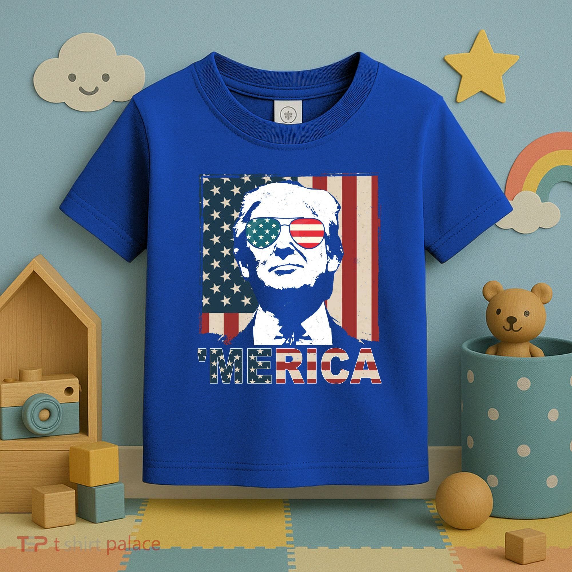 Merica Trump 4th Of July American Flag Republican Toddler T-Shirt