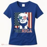 Merica Trump 4th Of July American Flag Republican Women's T-Shirt thumb 0