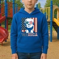 Merica Trump 4th Of July American Flag Republican Kids Hoodie thumb 2