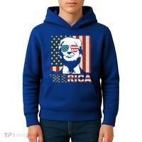 Merica Trump 4th Of July American Flag Republican Kids Hoodie thumb 4