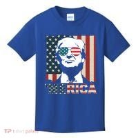 Merica Trump 4th Of July American Flag Republican Kids T-Shirt thumb 0