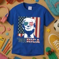Merica Trump 4th Of July American Flag Republican Kids T-Shirt thumb 3