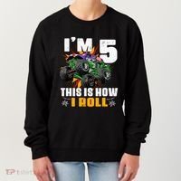 Monster Trucks 5th Birthday Party Five Years Women's Sweatshirt thumb 0